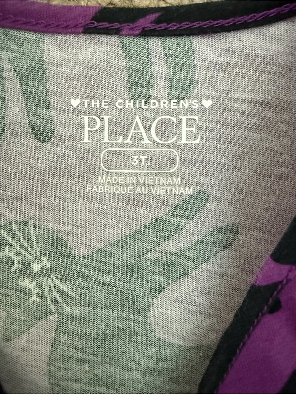 The Children's Place Purple Dress with Black Cat Print Long Sleeve Halloween